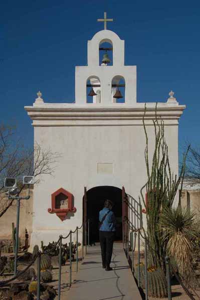 the mission's side bell chapel